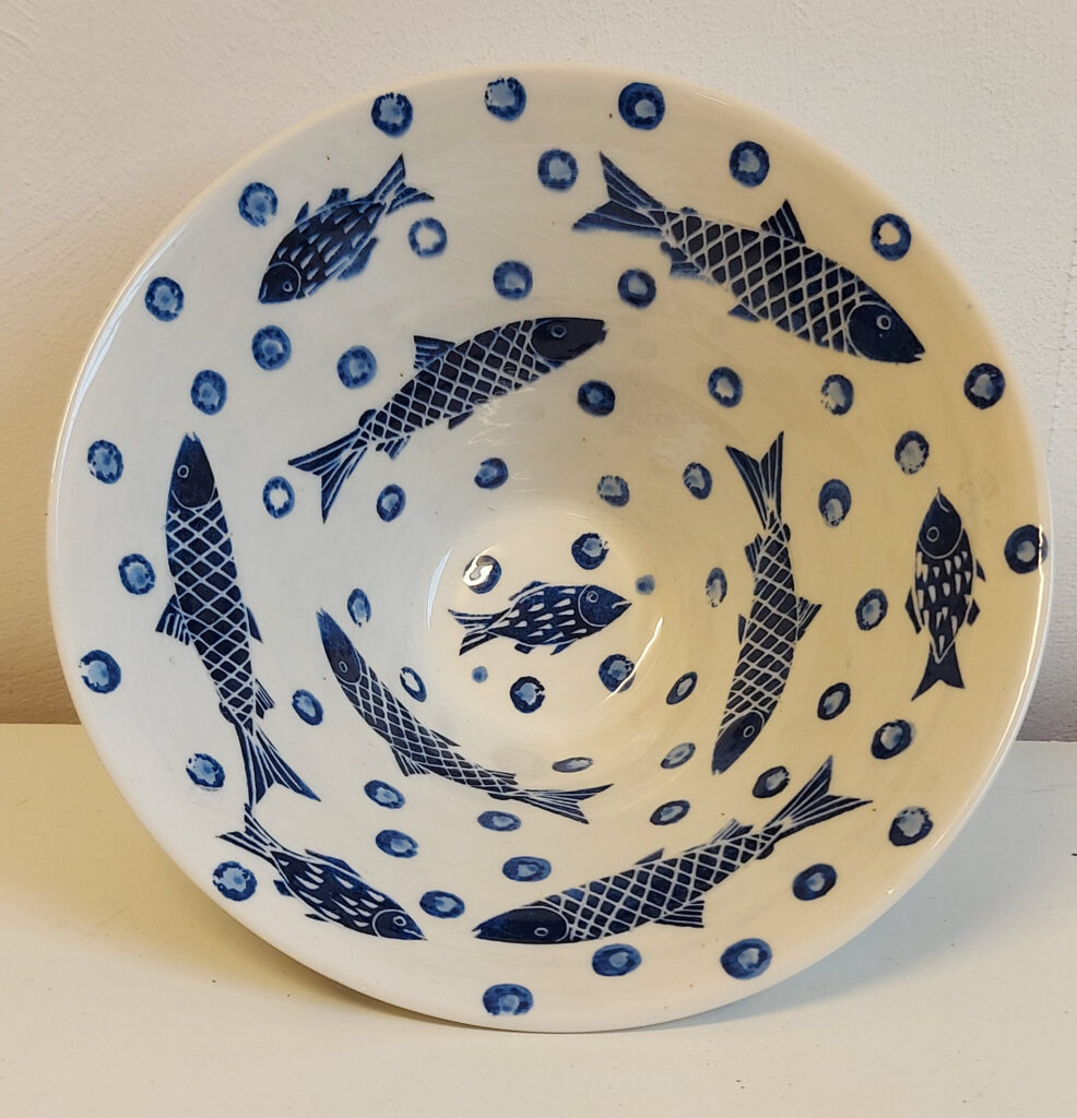 Large bowl - Fish design - West Lodge Pottery